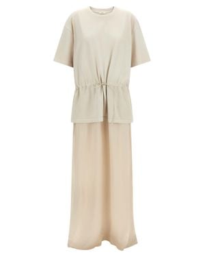 Haikure Cotton Long Dress - Natural