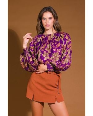 TRUEDAMES New River Woven Top - Purple