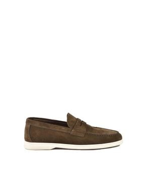 A.Testoni Suede Loafer - Brown