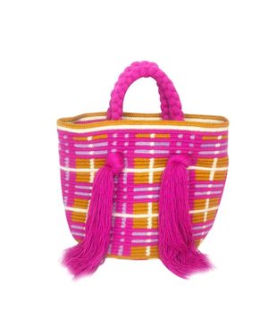 Le Pom Pom Mini Tassel Bag - Pink