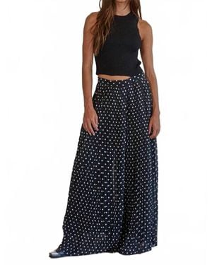 By Together Polka Dot Pleated Wide Leg Pants - Black