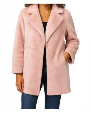 Ivy Jane Faux Fur And Suede Coat - Natural