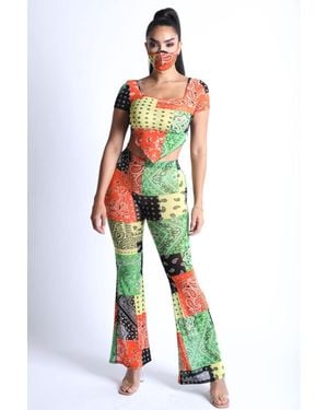 TRUEDAMES Bandanna Patchwork Mesh Set - White