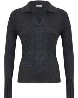 Peserico Polo Style Neck Sweater - Black