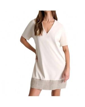 Shan Elisabeth V-Neck Dress With Lycra - White
