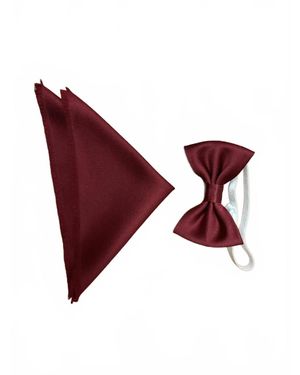Quiet Luxury Bow Tie And Pocket Piece - Red
