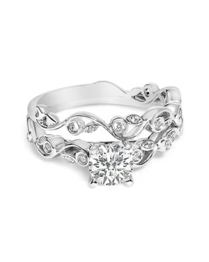 Haus of Brilliance 14K Lab Grown Diamond 1.0 Cttw Vintage Style Engagement Ring And Band Set - White