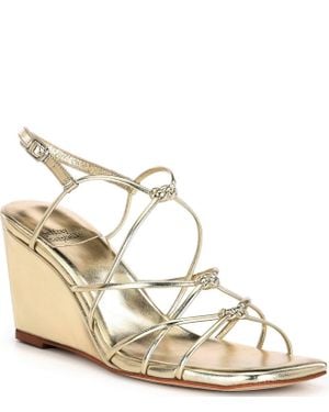 Jeffrey Campbell Socialz Wedge Sandals - Metallic