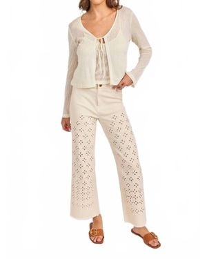 Sadie & Sage Clear Eyes Eyelet Pants - Natural