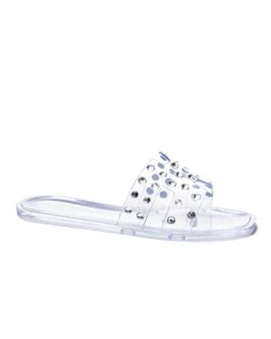 Chinese Laundry Charli Slide Casual Bling Sandal - White