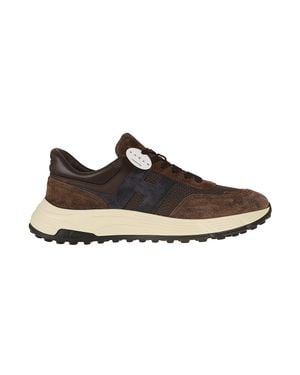 Hogan Dark Suede Hyperlight Mesh Sneakers - Brown
