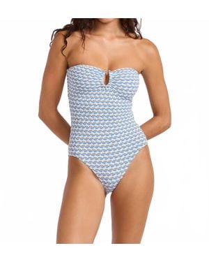 Seafolly Mala Ring Front Bandeau One Piece - Blue