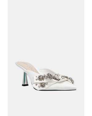 Betsey Johnson Kena Jewel Heels - White