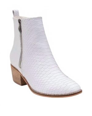 Ccocci Tory Croc Booties - White