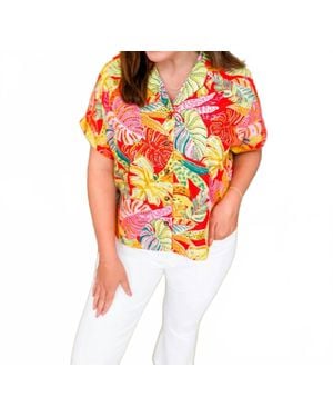 Karlie Island Market Button Up Shirt - Orange