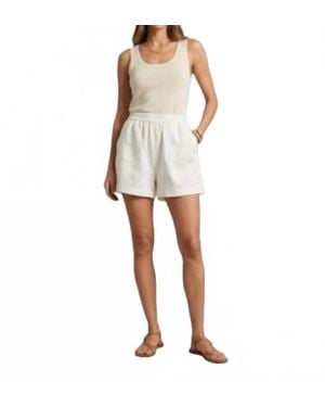 Elan Elastic Waist Shorts - White