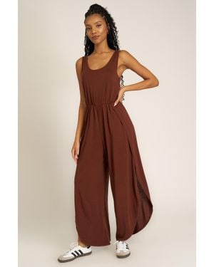 Project Social T Do It Again Scoop Neck Jumpsuit - Brown