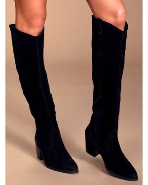 Sbicca Izzy Suede Upper High Bootie - Black