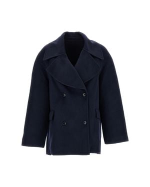 Loulou de Saison Neil Wool-Cashmere Double-Breasted Blazer - Blue
