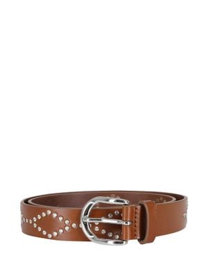 Isabel Marant Cognac Liliana Gb Studded Leather Belt - White