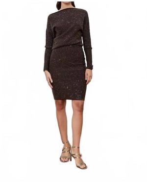 DELUC Daphne Knit Long Sleeve Mini Dress - Black