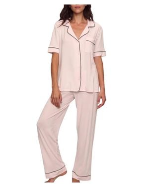 Eberjey Gisele Short Sleeve Pants Pajama Set - Pink