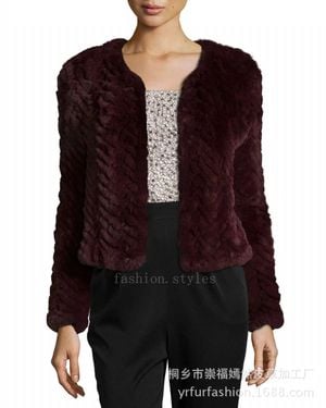 Europa Rex Rabbit Fur Coat - Purple