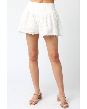 Olivaceous Bunny Eyelet Shorts - White