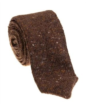 Pacific Silk Cashmere And Wool Knit Tie - Brown