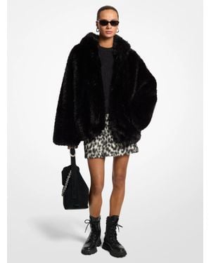 Michael Kors Oversized Faux Fur Jacket - Black