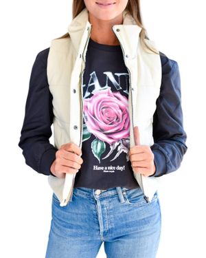 J. Society Chevron Quilted Vest - Blue