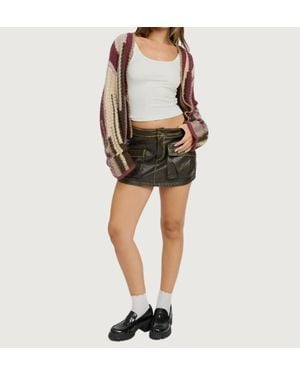 emory park Reggie Faux Leather Mini Skirt - Brown