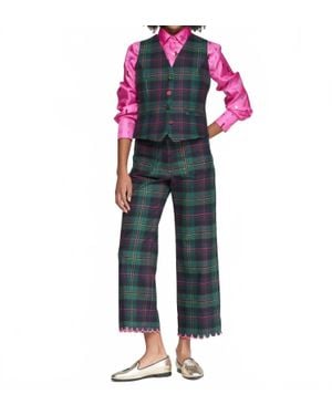 Vilagallo Striking Plaid Vest - Blue