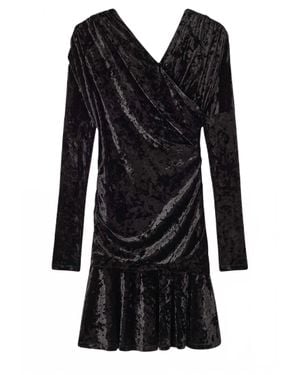 Ganni Mini Ruched Dress - Black
