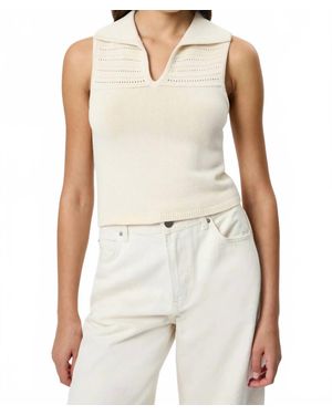 French Connection Nellis Open Stripe Top - White
