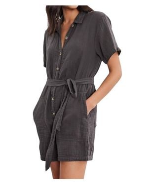 Velvet By Graham & Spencer Dane Cotton Gauze Romper - Black