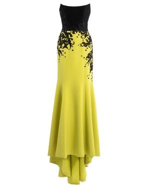 Saiid Kobeisy Crepe Mermaid Dress With Embroidery - Yellow