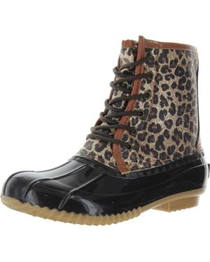 Sugar Skipper Animal Print Manmade Winter & Snow Boots - Black