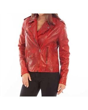 Scully Vintage Lambskin Leather Jacket - Red