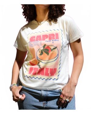 Always Amalfi Capri Italy Graphic Top - White