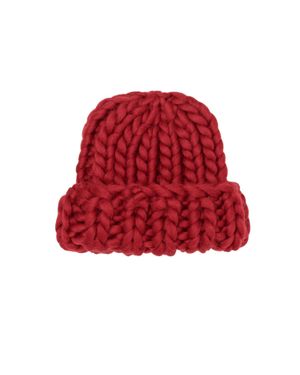 RE/DONE Hand Knit Watch Cap - Red