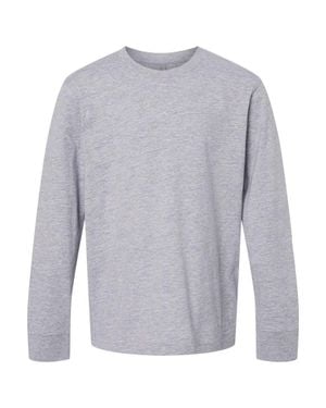 Next Level Youth Cotton Long Sleeve T-Shirt - Gray