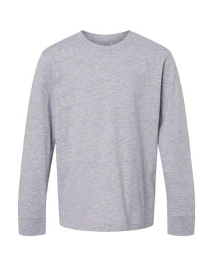 Next Level Youth Cotton Long Sleeve T-Shirt - Gray