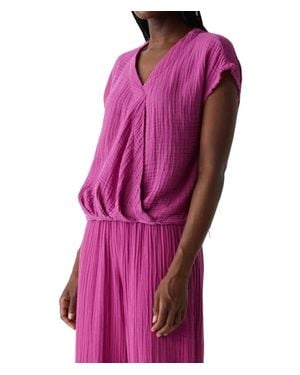 Michael Stars Evie Gauze Surplice Top - Purple