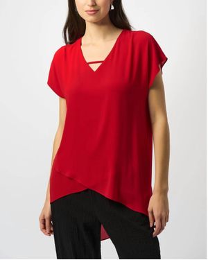 Joseph Ribkoff Asymmetrical Top - Red