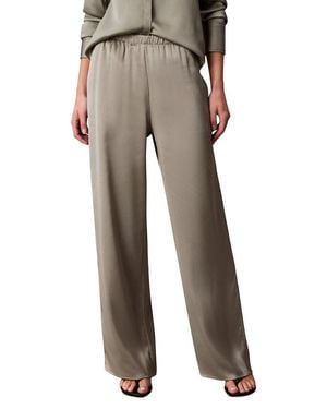 Calvin Klein Hammered Satin Pull-On Pant - Natural
