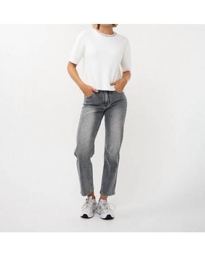 EsQualo Fredrika Fancy Neck Sweater - Gray