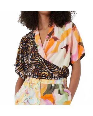 French Connection Isadora Delphine Wrap Shirt - Multicolor