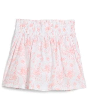 PUMA Sandy Golf Skirt Floral Smocked Waist A-Line Active Dsgl1091 - Pink