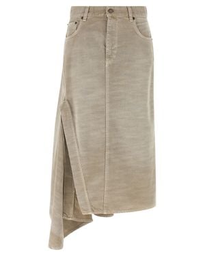 Haikure Cotton Midi Skirt - Natural